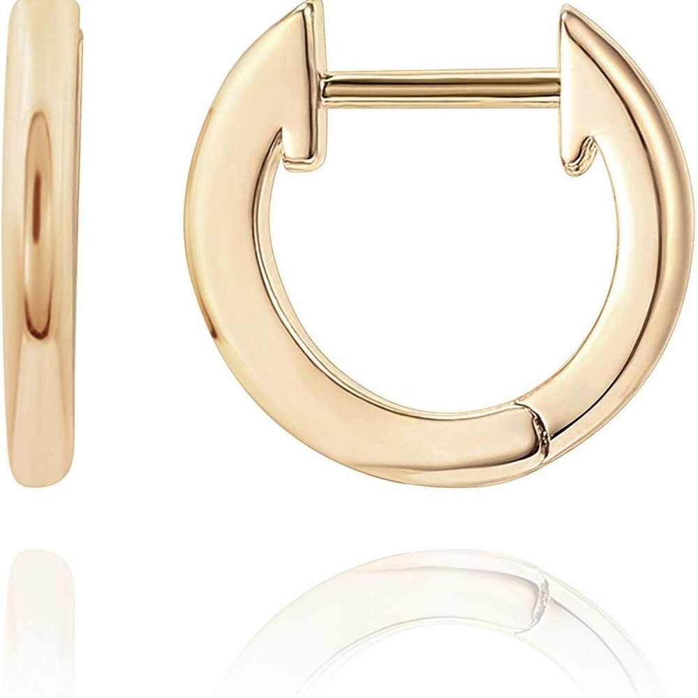 14K Gold Plated, Gold Vermeil, S925 Sterling Silver Cuff Earrings Huggie Stud |